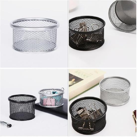 Operitacx 4Pcs Paper Clip Holders Mesh Paper Clip Holder Paperclip Dispenser Paper Clip Organizer Binder Clip Bobby Pin Hair Clip Holder for Desk