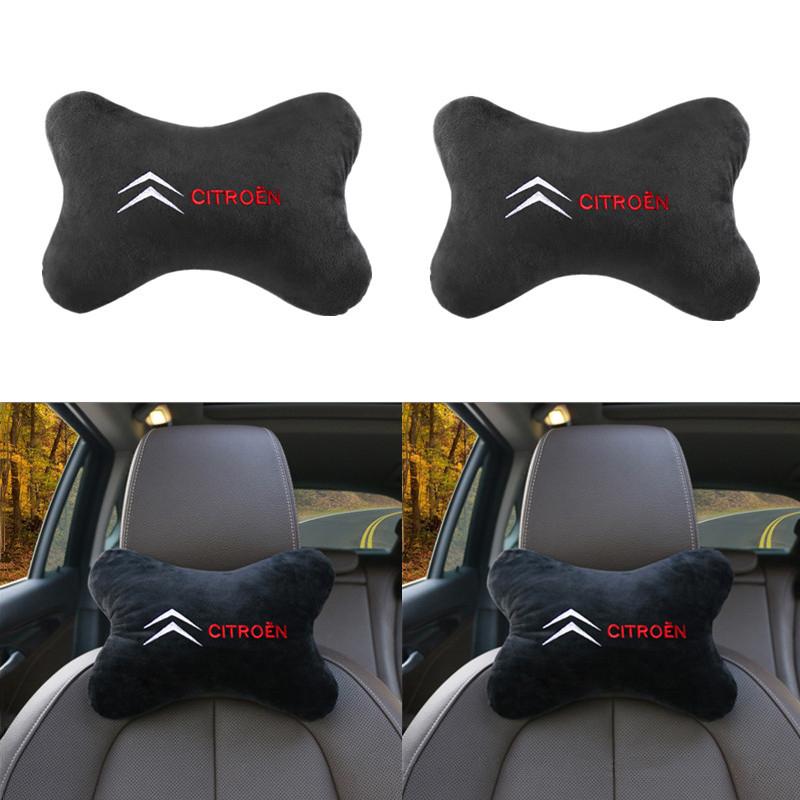 Suede Leather Car Headrest Neck Pillow Auto Seat Belt Shoulder Pads For Citroen C1 C2 DS3 Cabrio DS4 DS5 DS Prestige 5LS DS6 DS7
