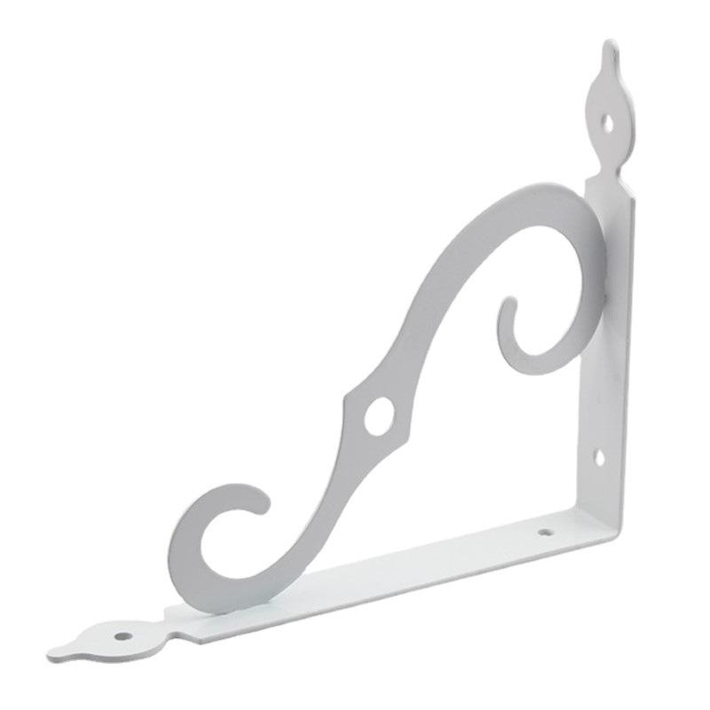 European Style Wrought Iron Triangle Shelf Bracket - Heavy Duty Right Angle Support