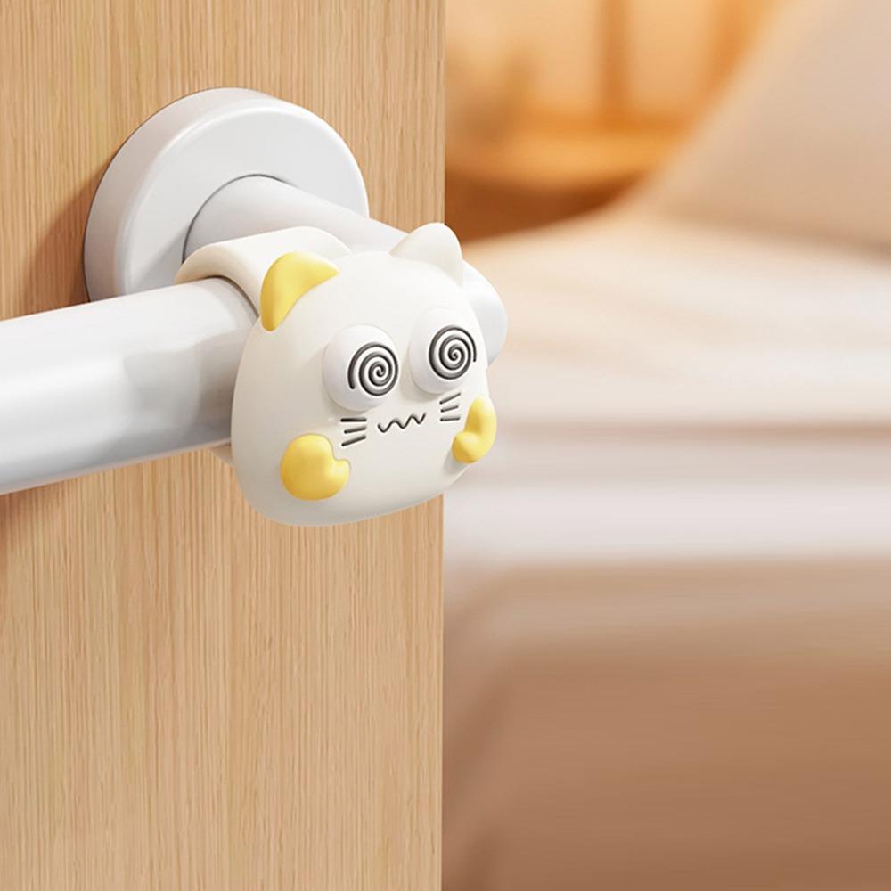 Silicone Door Handle Impact Pad Cartoon Anti-Shock Wall Protector Silent Punch-free Door Handle Anti-collision Ring
