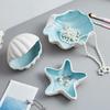 Unique Seaside Ceramic Jewelry Dish - Starfish/Shell Shaped Tray, Elegant Decor for Beach Houses & Trinkets Storage