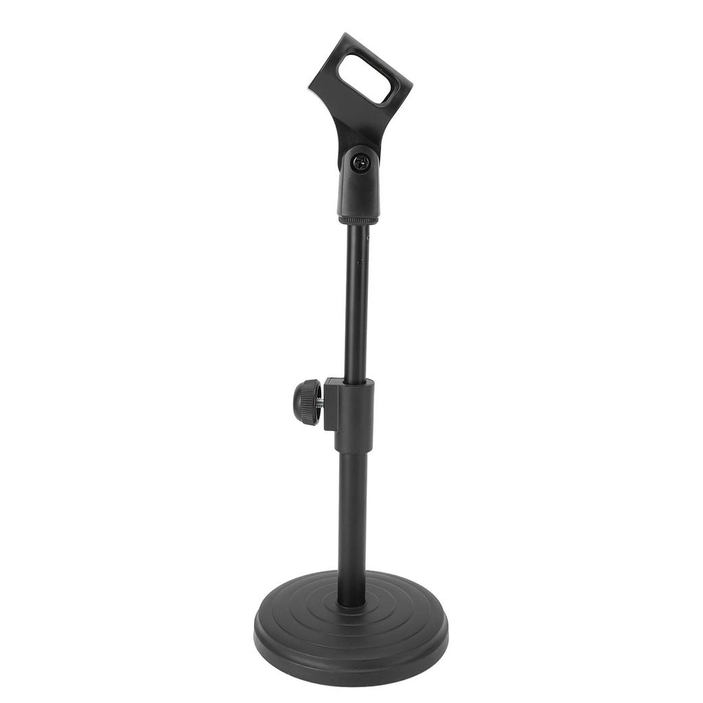 Desktop Microphone Stand with Clip and Base Adjustable Height Desk Lifting Mic Holder for