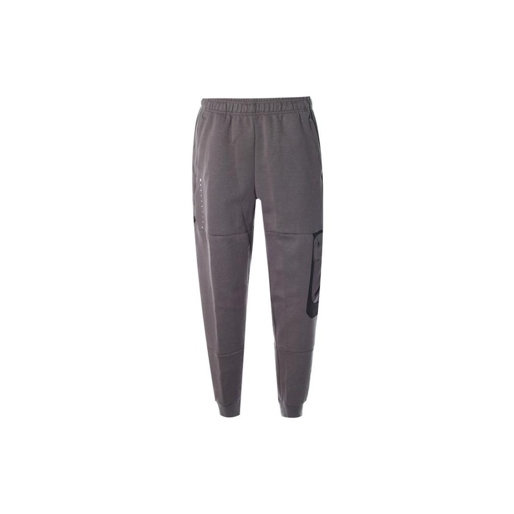 Li-Ning Spliced Cargo Elastic Waist Tapered Knit Sports Pants Men Pants Gray AKLRA95-2