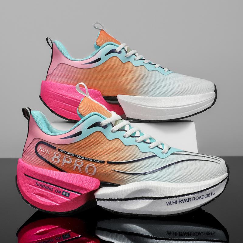 

2025 New Men s Mesh Carbon Plate Running Shoes - Trendy Breathable Design, Shock-Absorbing - Student Athletic Footwear 39