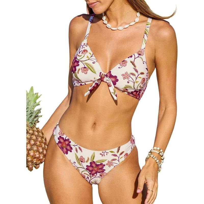 Customized Women s Sexy Halter Bow Strap Bikini Swimsuit Beach Hot Spring Vacation S