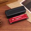 Harmonica Key Of C 10 Hole Diatonic Harmonica C With Case For Beginner Students Kids Gift Metal Harmonica
