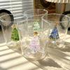 Heat-resistant 3D Christmas Tree Built-in Glass Cup Transparent Christmas Gift  Gift Giving