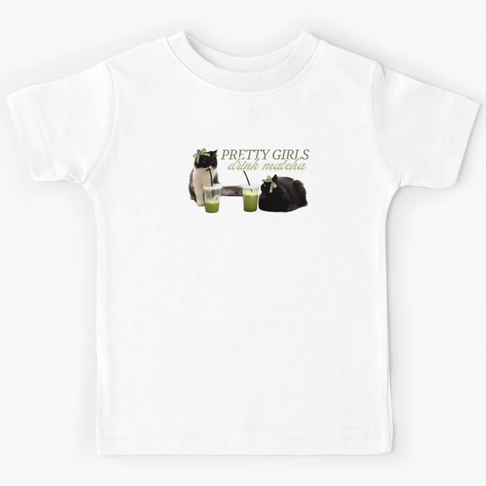 Pretty girls drink matcha Kids T-Shirt 100