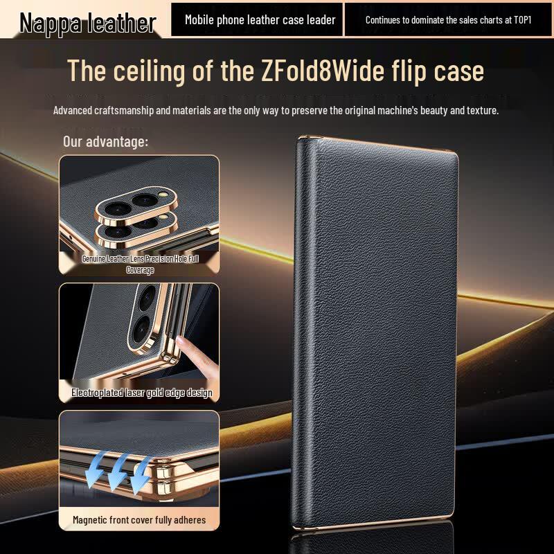 Samsung Z Fold8 Genuine Leather Business Flip Case