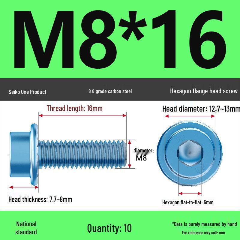Grade 8.8 Carbon Steel Hex Socket Cap Screw with Washer - Sizes MM3 to M12