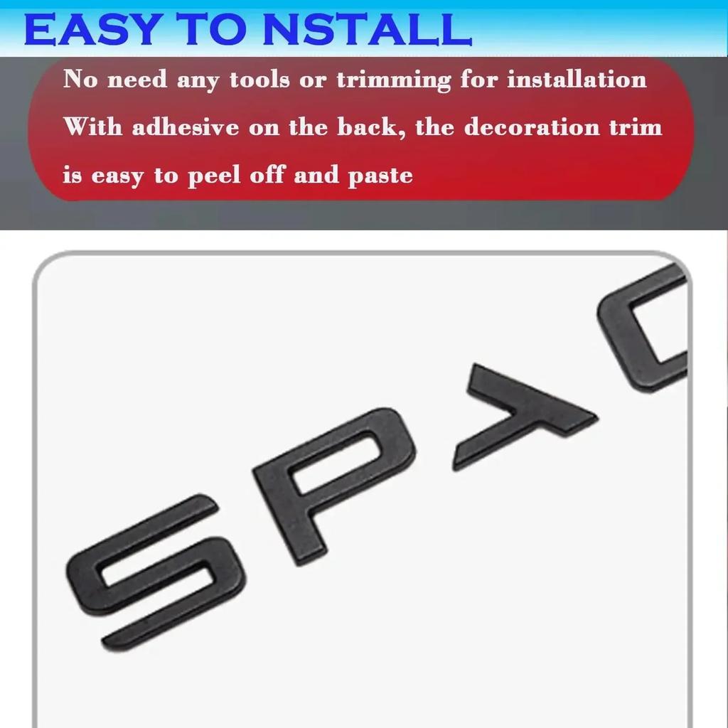 3D ABS Letters Sticker SPACEX For Tesla Rear Tailgate Trunk Emblem Badge Car Stickers Decal for Model 3/Y/X/S