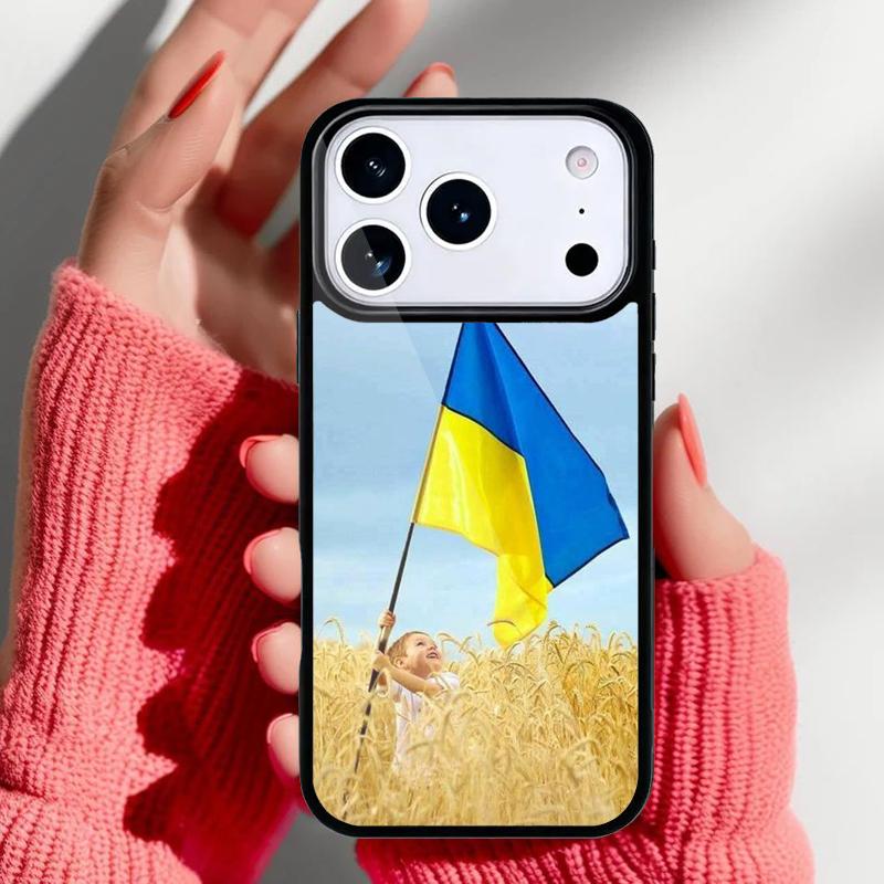 U=kraine Tryzub Flag Soft Phone Case for iPhone 17 Air 16e 15 14 13 Pro Max Back Cover for 12 11 Pro Coque