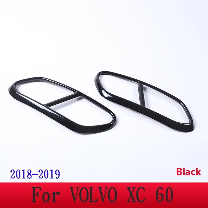 

Stainless Steel Glossy Black For Volvo XC60 2014-2019 Car Rear Left Right Exhaust Muffler Pipe Tip Cover Trim Decor Accessories