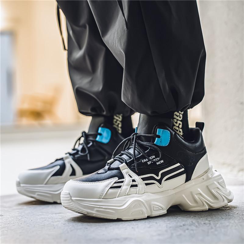 

Spring new men s shoes trendy sports running non-slip teen big head models are more casual platform dad trendy shoes 39