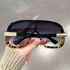 Large-framed, one-piece, European-style fashionable sunglasses, high-end and casual, unisex windproof sunglasses