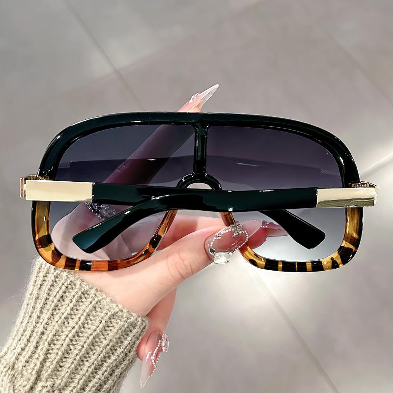 Large-framed, one-piece, European-style fashionable sunglasses, high-end and casual, unisex windproof sunglasses