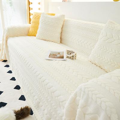 Telo Divano Stile Ins Stile Crema Inverno Confortevole Cotone Velluto Ispessito Copridivano Copertura Totale Tessuto Antiscivolo Copridivano
