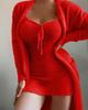 2026 Women's Plush Three-Piece Lace-Up Pajama Set - Casual Home Wear
