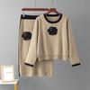 European & American Embroidered Knitwear Set: Embroidered Top + Short Skirt – Fashionable, Casual, Loose Two-Piece Outfit