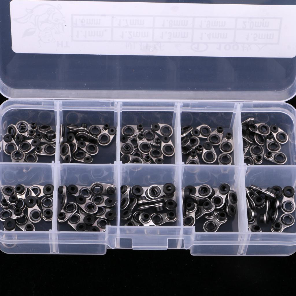 100 Pcs Fishing Rod Tips Repair Kit Replacement Part 0.9 6.6mm