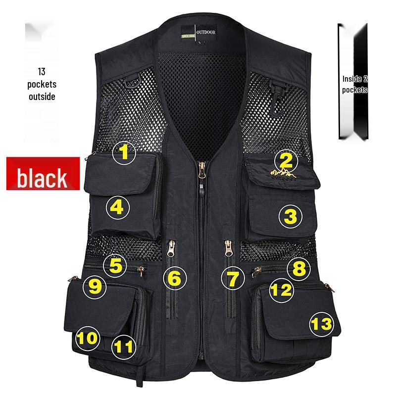 Men's Breathable Mesh Sleeveless Vest - Outdoor Summer Workwear with Custom Print Option