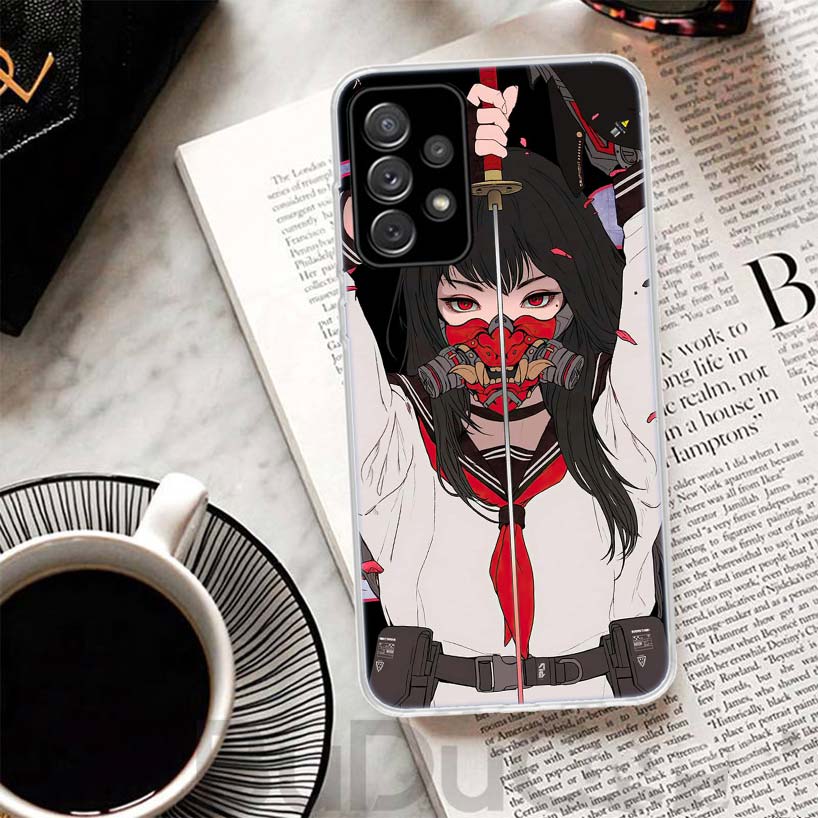 Japanese Style Anime Girl Phone Case For Samsung Galaxy A15 A14 A54 A13 A53 A12 A52S A55 A22 A23 A24 A32 A33 A34 A25 A35 A03S A0