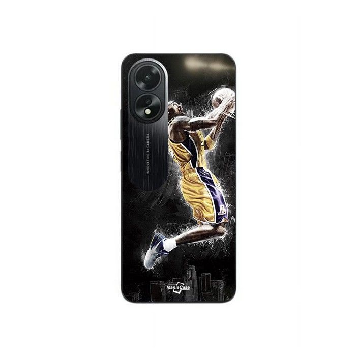 Coque de téléphone - MANIACASE - Oppo A38 - Basketball - Kobe Bean Bryant - Noir - Souple