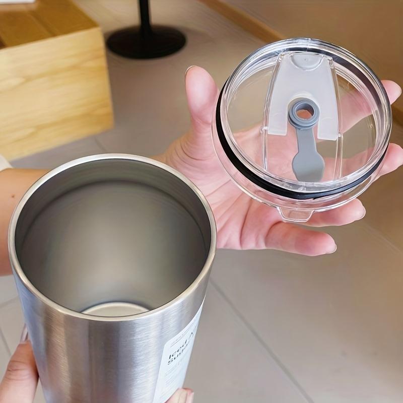 1Pc Coffee Mug Double Layer Mug With Straw Stainless Steel Kettle Ice Urchin Coffee Mug