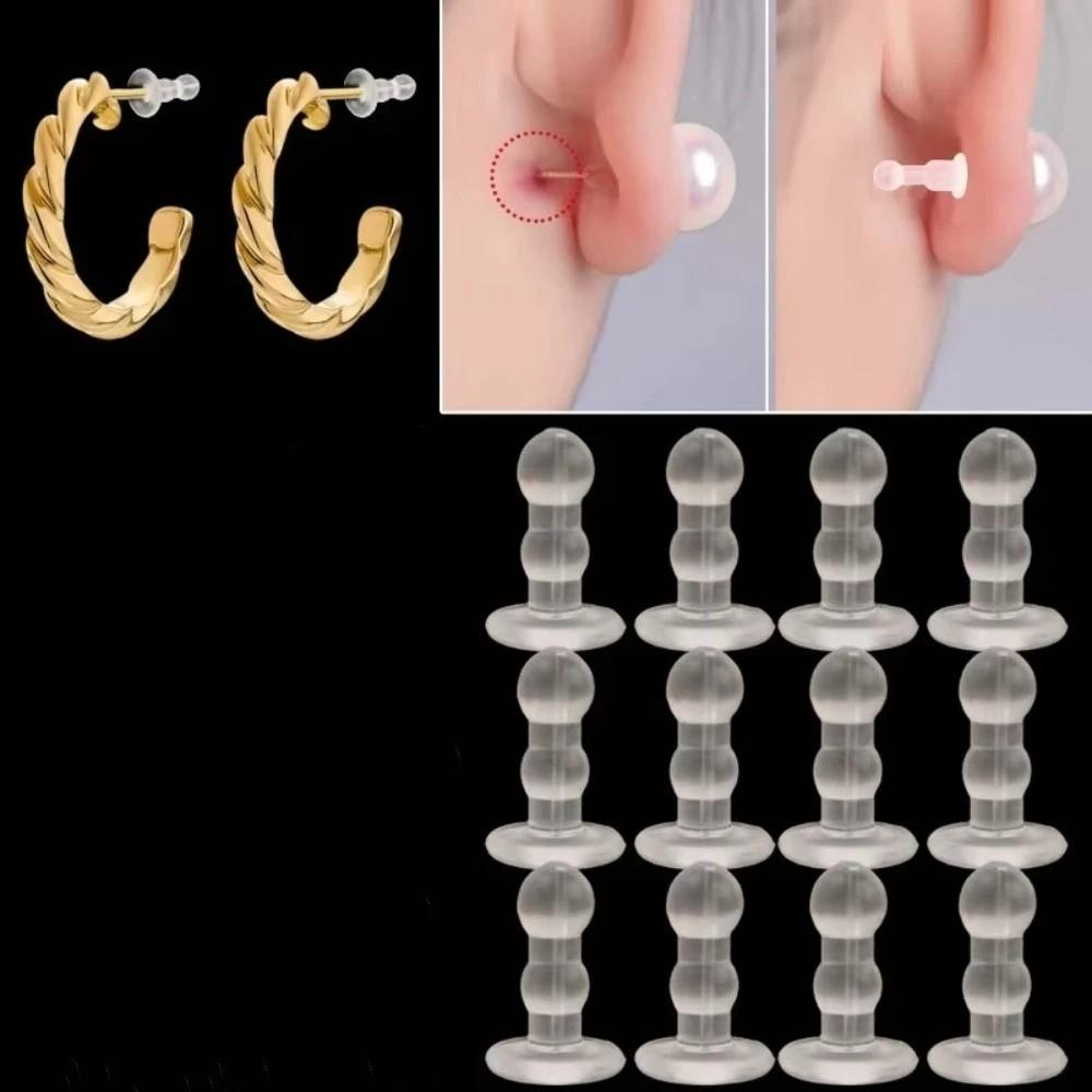 50PCS Silicone Full Coverage Earplug Soft Safety Earring Back New Ear Pad Jewelry Production