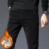 Autumn Winter Men's Corduroy Stretch Casual Slim Straight Velvet Thicken Men's Trousers Youth Pants
