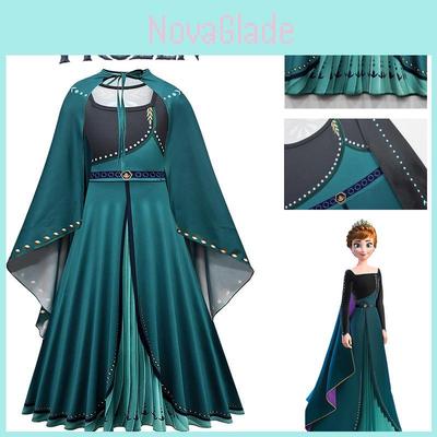 Kids Frozen Anna Cosplay Costume Dress Cloak Outfit Fancy Dress Party Roleplay