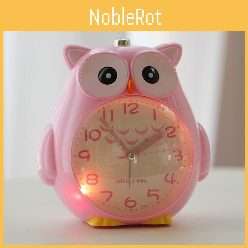 Cartoon Alarm Owl Clock With Talking Night Light Silent Function Decoration
