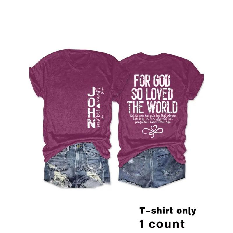 

Женская модная футболка с новым слоганом и коротким рукавом XXL красный/фиолетовый