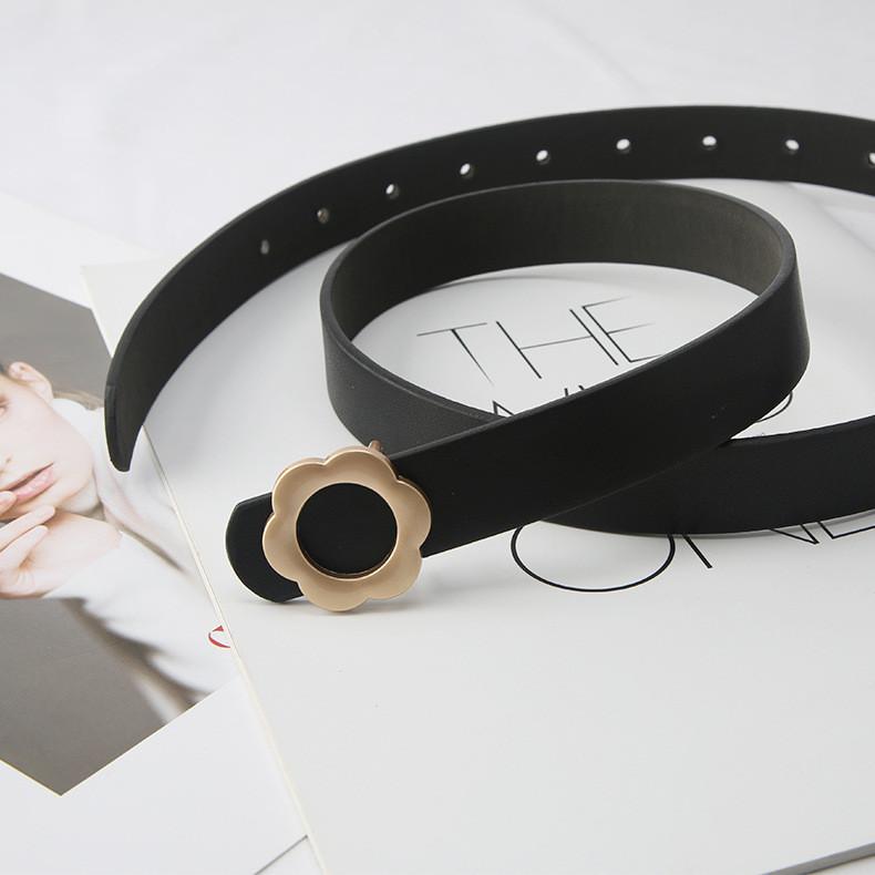 Stylish Narrow Waist Belt For Women With Unique Floral Buckle For Casual Outfits
