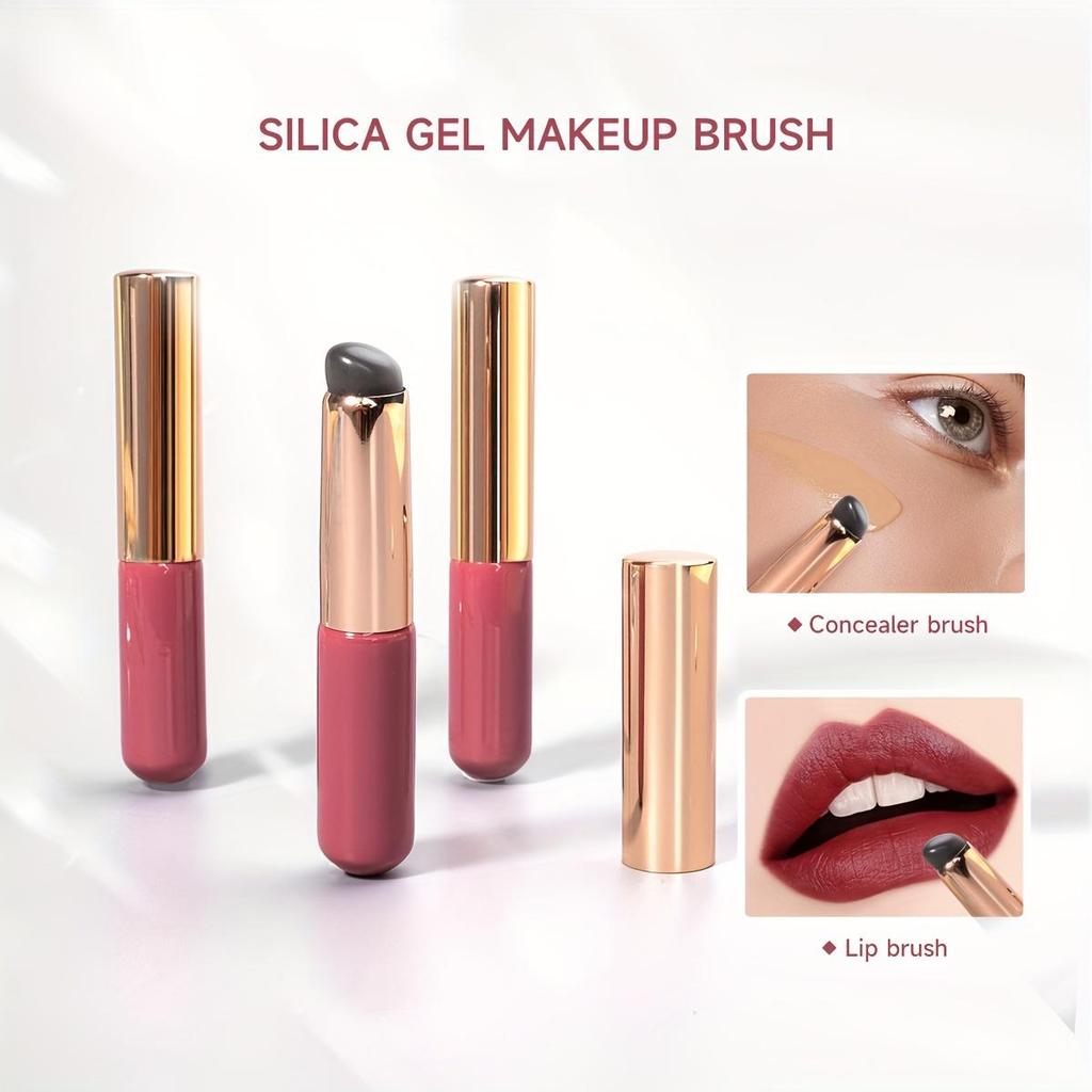 Professional Makeup Brush Silicone Lip Brush for Perfect Lipstick Application,Portable Lip Gloss and Concealer Blending Brush