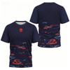 Men's T-shirt Round Neck Short Sleeved Color Printed Tennis Running Casual and Comfortable Outdoor Sportswear Top