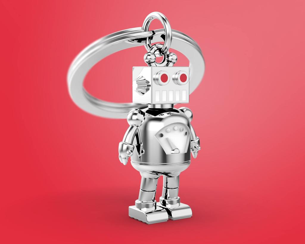 [Metalmorphose] MTM156-01 Shiny Robot Keychain, Metal Robot, Gift, Cool and Cute