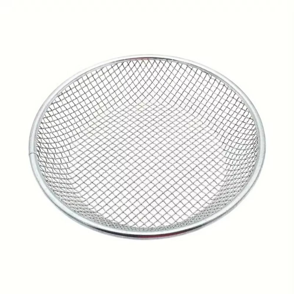 Round Metal Soil Sieve Mesh Basket Gardening Sand Sieve  Planting Pot Cultivation 0.39-11.81in серебряный