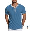 Men's Summer New T-shirt Lightweight Breathable Short-sleeved V-neck Tops Casual Cozy Button T-shirts Male Fashion Tees