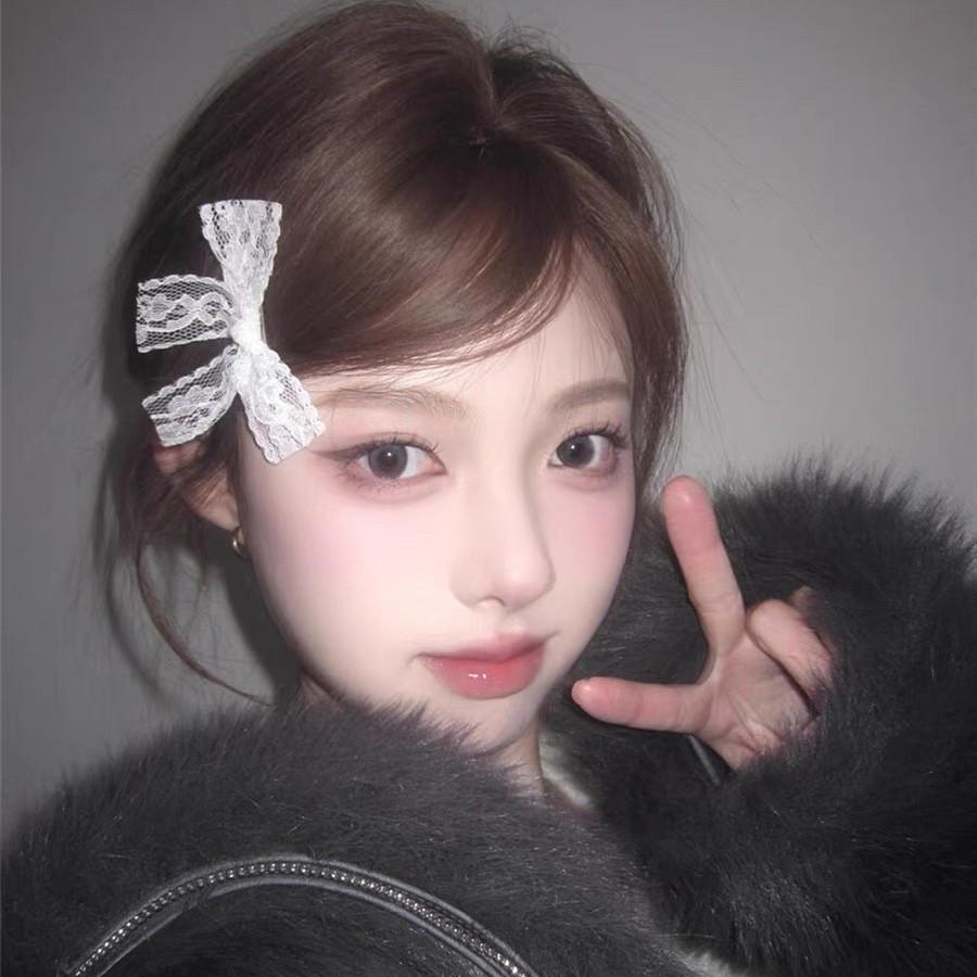 

Белая кружевная заколка-бантик для волос, фото-стиль, плетеное украшение для волос, супер-фея, заколка для волос в стиле Лолиты, студенческая боковая заколка