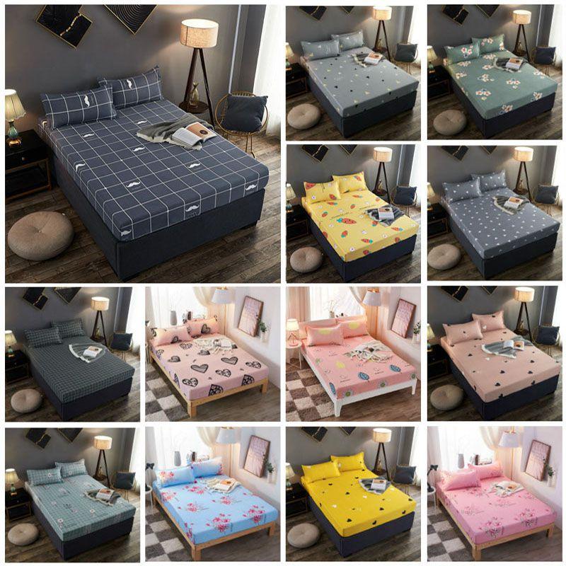 Contemporary Floral Print Fitted Sheet Set With Soft Fiber Material And Hidden Loops