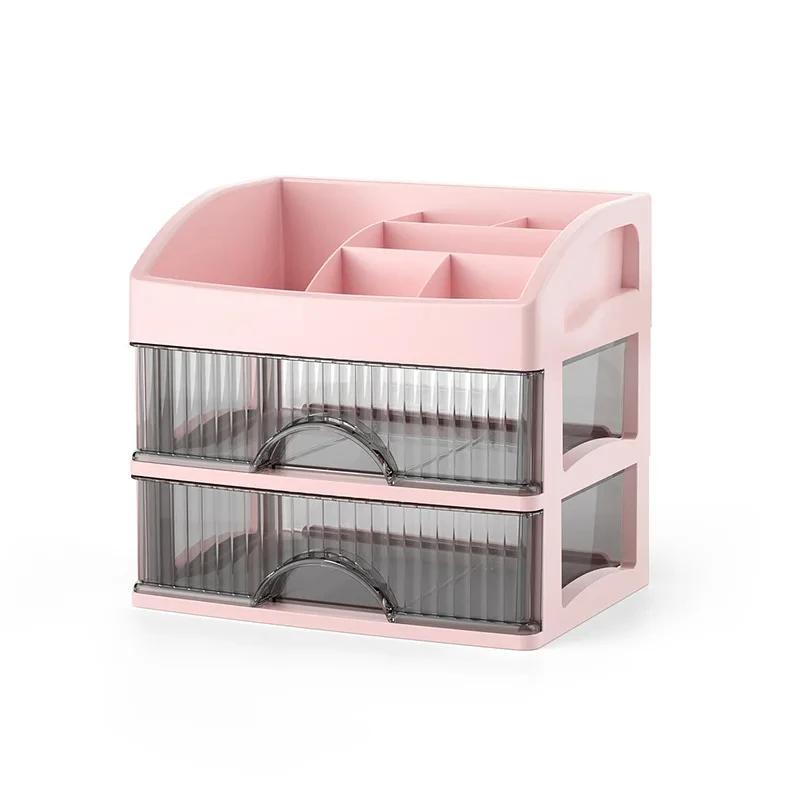 Zásuvkový organizér na make-up a šperky, velkokapacitní, transparentní, vícevrstvý, úložné boxy na laky na nehty, rtěnky, péči o pleť a kosmetiku