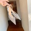 Grape mother summer new high-heeled sandals women's high-end sense summer not tired feet pointed single shoes casual breathable women's shoes