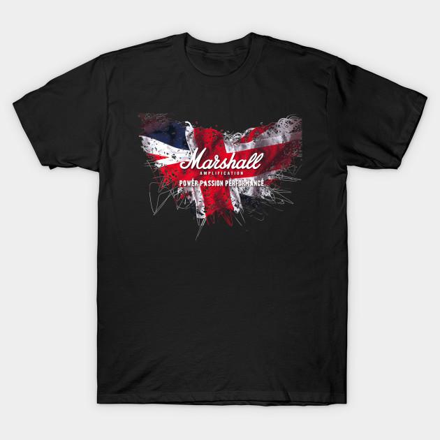 

Men Black Print T-shirt Marshall Amp Union Jack - Power Passion Performance No-Cut Transfer Paper Print Cotton Tshirt 2XL чорний