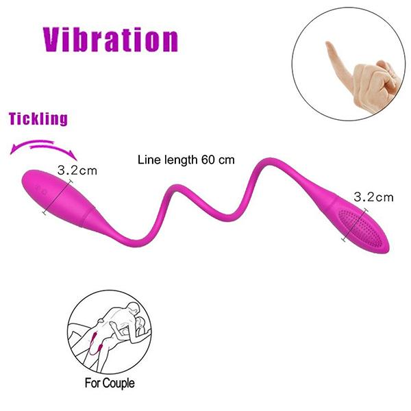 Rechargeable Dual Vibrator 10 Speeds Double Head Jump Egg Bullet Dildo Vibrator Adult Sex Toy For Couple Men Women