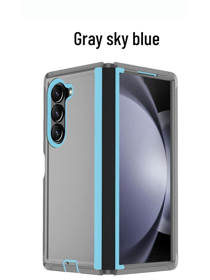Samsung GALAXY Z FOLD6 Foldable Protective Stand Case Single Case серый/небесно-голубой