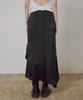Peulleeoeob 2.Drape Layered Maxi Skirt (Fl-241_Black)