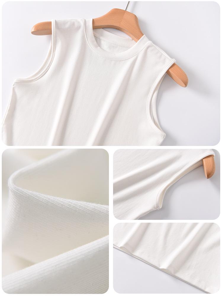 Tencel Lyocell Women's Sleeveless Knit Vest - Loose Round Neck Slimming Top