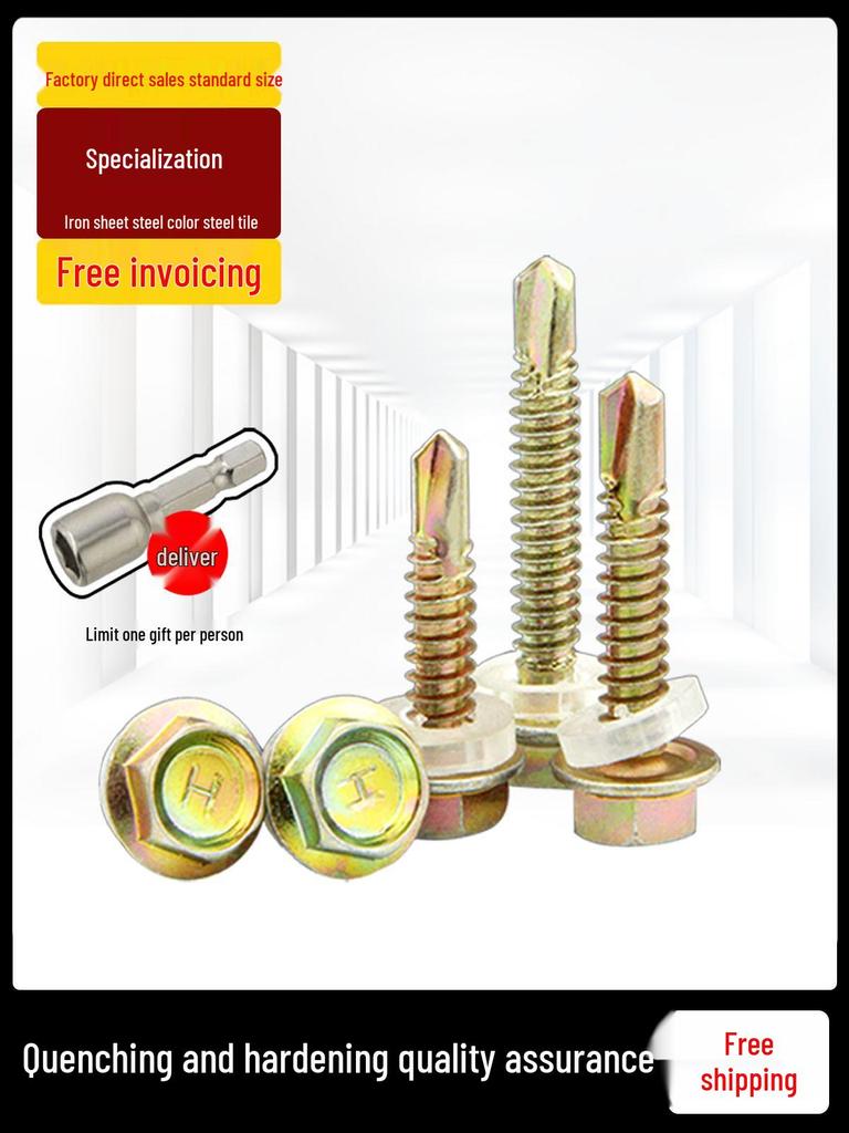 KI9S Stainless Steel Self-Drilling Hex Screw for Tile & Iron, M4