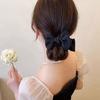 1pc Bow, high ponytail, meatball, headband clip, hair accessory, temperament, braided hair, shark clip hair accessory